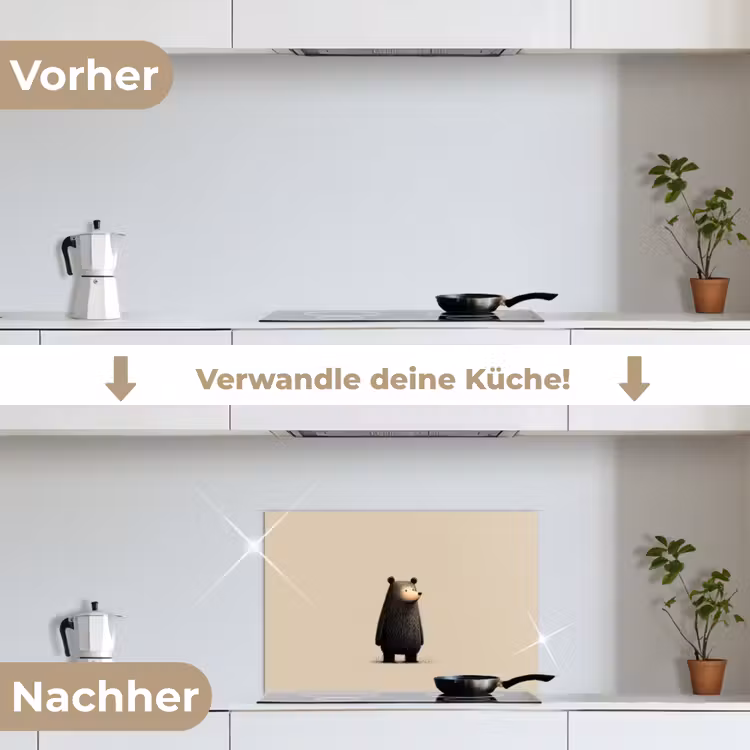 Spritzschutz Küche - Bär - Dunkelbraun - Minimalistisch — 7