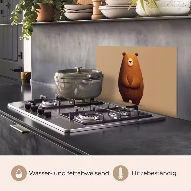 Spritzschutz Küche - Bär - Minimalistisch - Braun — 2