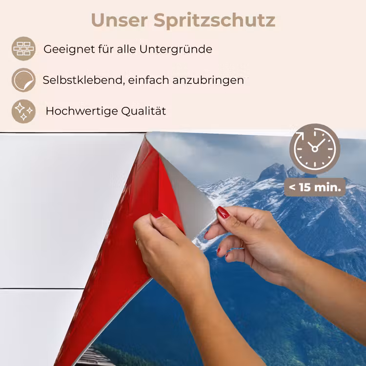 Spritzschutz Küche - Alpen - Wiese - Kühe — 4