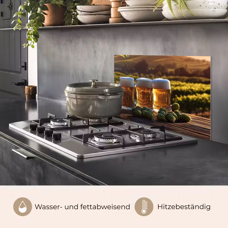 Spritzschutz Küche - Bier - Hopfen - Landschaft — 2