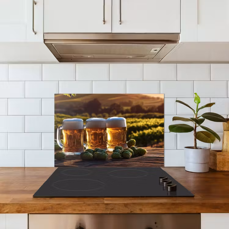 Spritzschutz Küche - Bier - Hopfen - Landschaft — 3