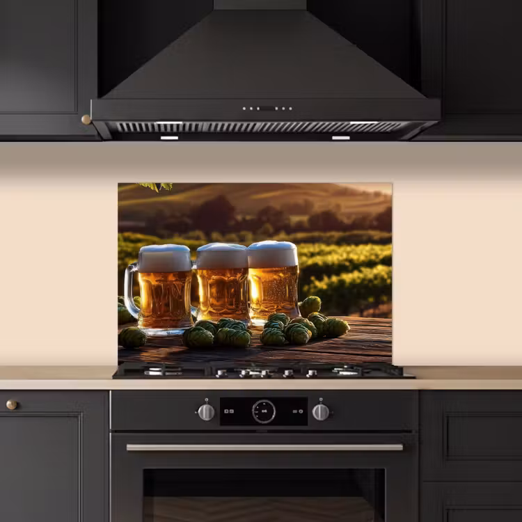 Spritzschutz Küche - Bier - Hopfen - Landschaft — 5