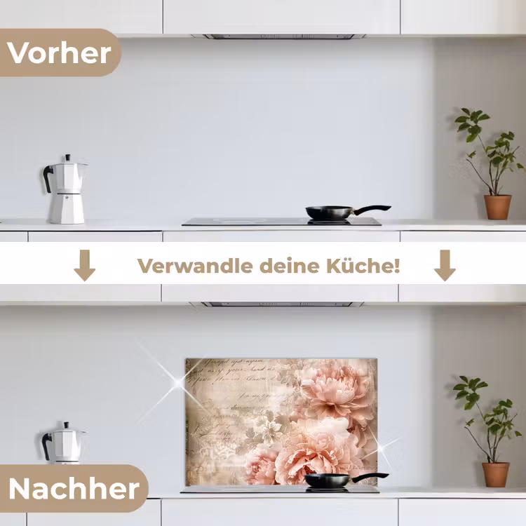 Spritzschutz Küche - Blumen - Rosen - Buch - Kunst — 7