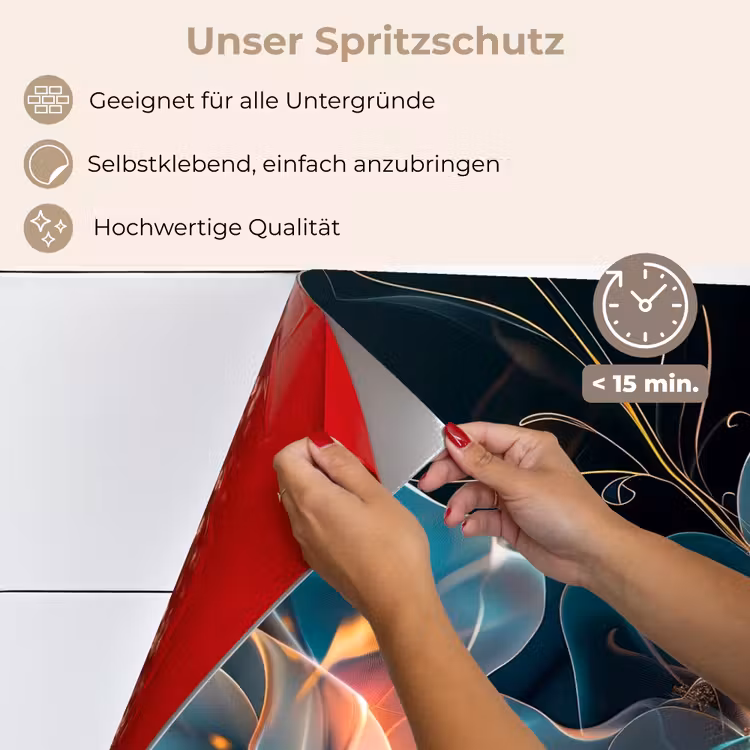 Spritzschutz Küche - Blumen - Schwarz - Licht - Flora — 4
