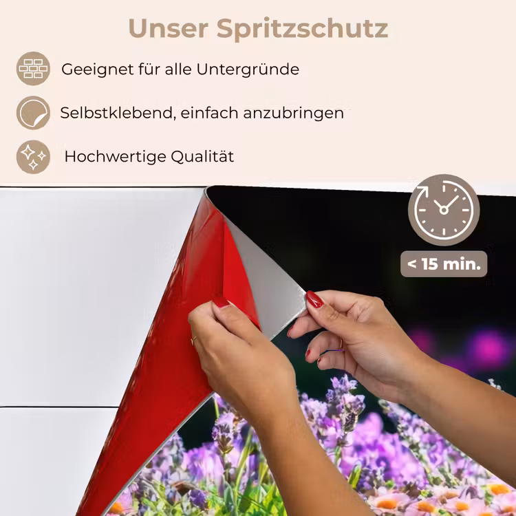 Spritzschutz Küche - Blumen - Steinkante - Farbenfroh — 4