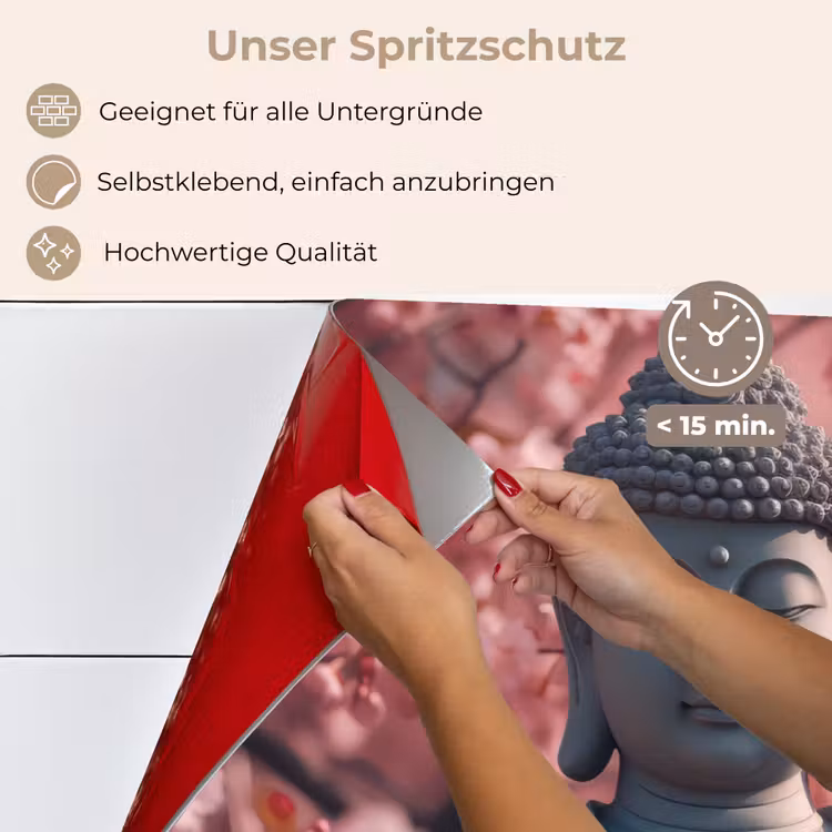 Spritzschutz Küche - Buddha - Bild - Sakura - Buddha - Kirschblüte — 4