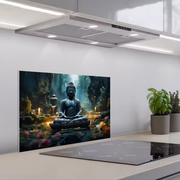 Spritzschutz Küche - Buddha - Statue - Buddha - Zen - Kunst - Buddha — 1