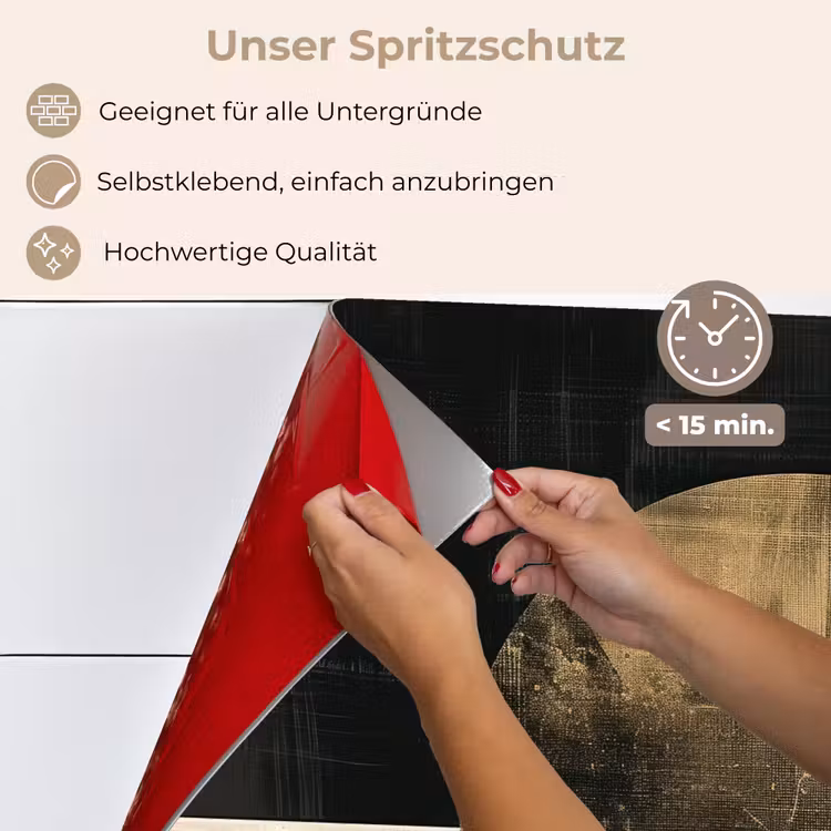 Spritzschutz Küche - Abstrakt - Kreise - Schwarz - Gold — 4
