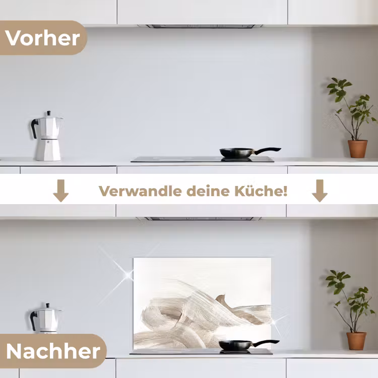 Spritzschutz Küche - Abstrakt - Moderne Kunst - Beige — 7
