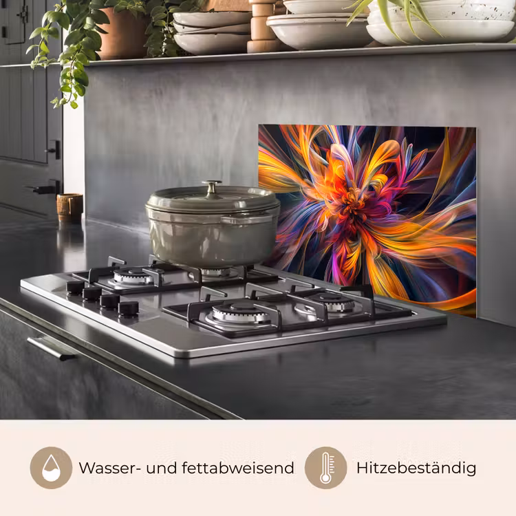 Spritzschutz Küche - Bunt - Muster - Schwarz - Farben — 2