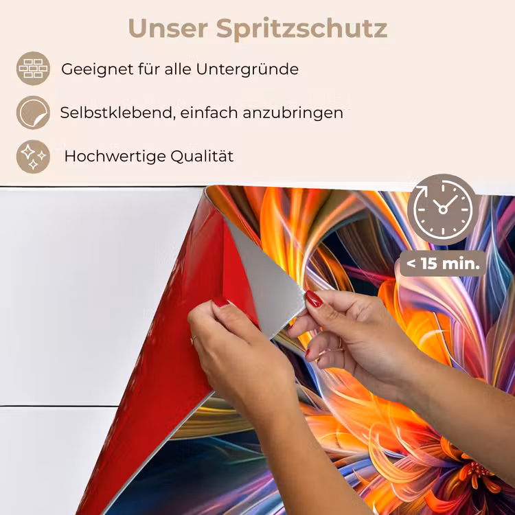 Spritzschutz Küche - Bunt - Muster - Schwarz - Farben — 4