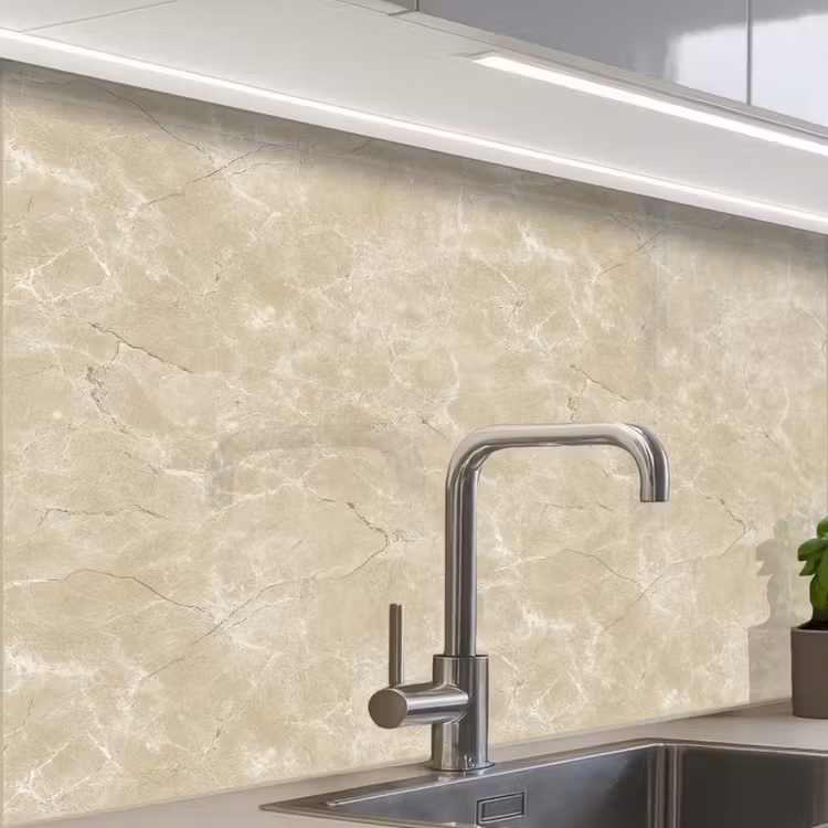 Küchenrückwand - Hellbeige - Marmor - Diffusionsäderung — 1