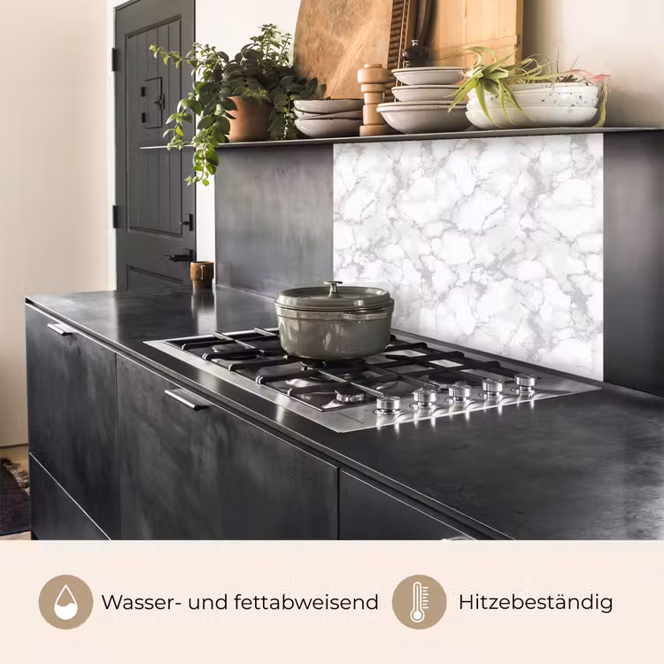 Küchenrückwand - Weiß - Marmor - Grau — 4