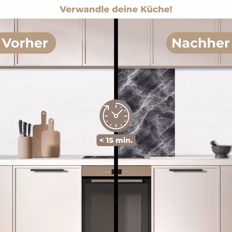 Küchenrückwand - Dunkelgrau - Blitz - Marmor — 2