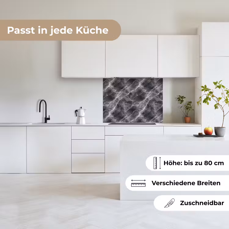 Küchenrückwand - Dunkelgrau - Blitz - Marmor — 6