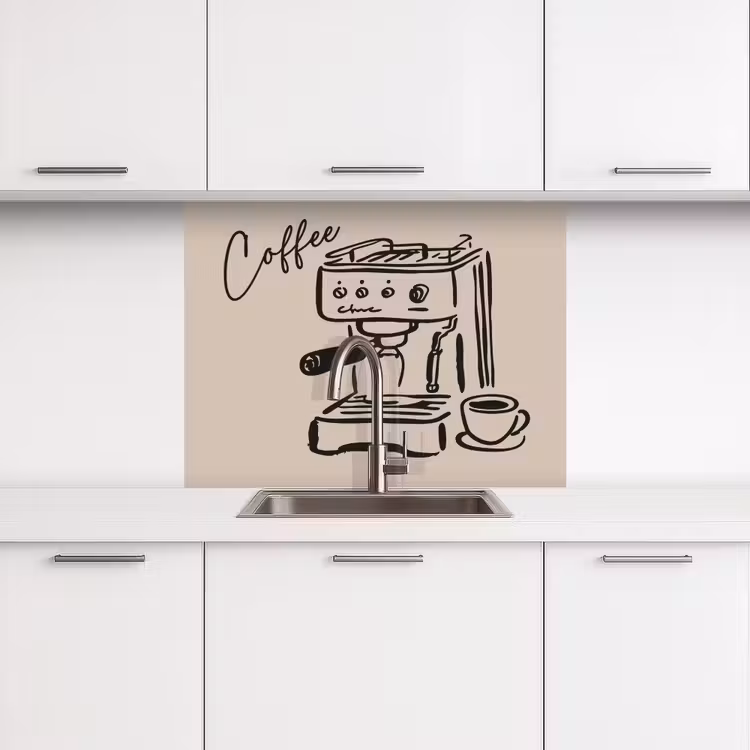 Küchenrückwand - Espressomaschine - Beige - Schwarz — 3