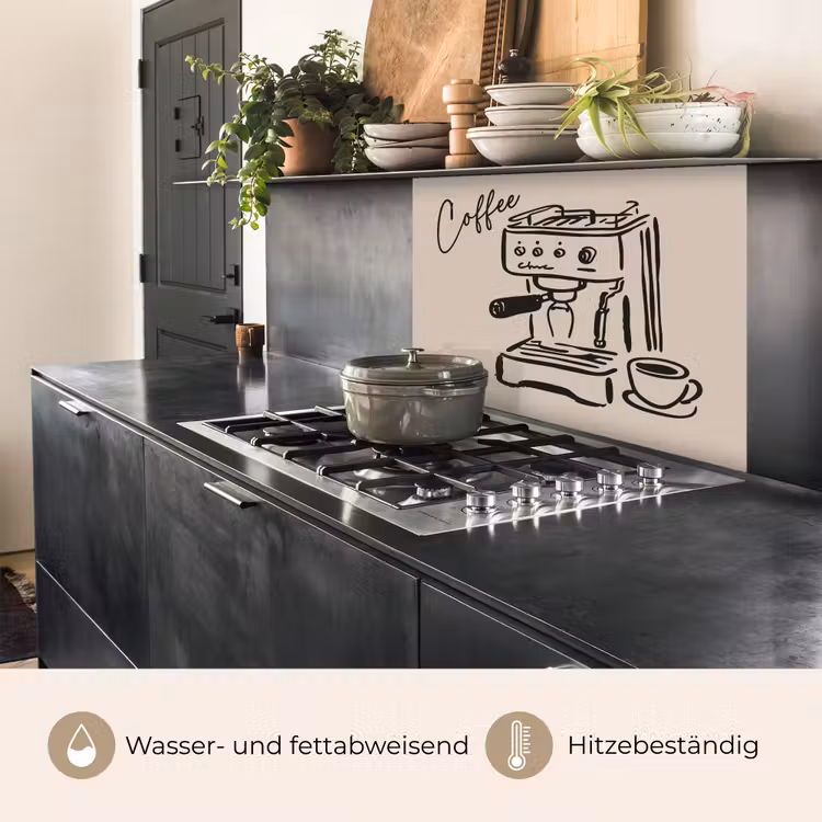 Küchenrückwand - Espressomaschine - Beige - Schwarz — 4