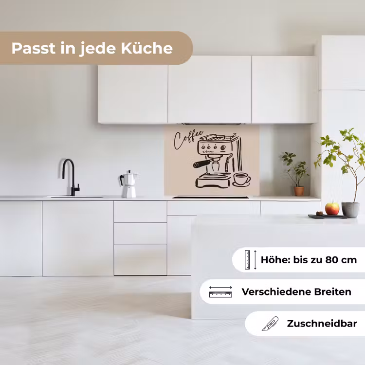 Küchenrückwand - Espressomaschine - Beige - Schwarz — 6