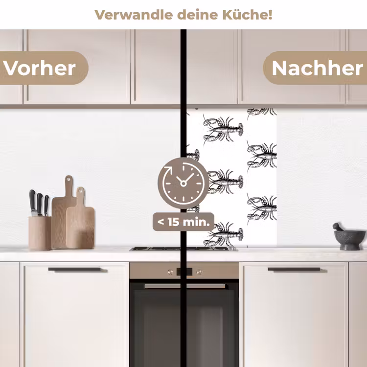 Küchenrückwand - Hummer - Schwarz - Muster — 2