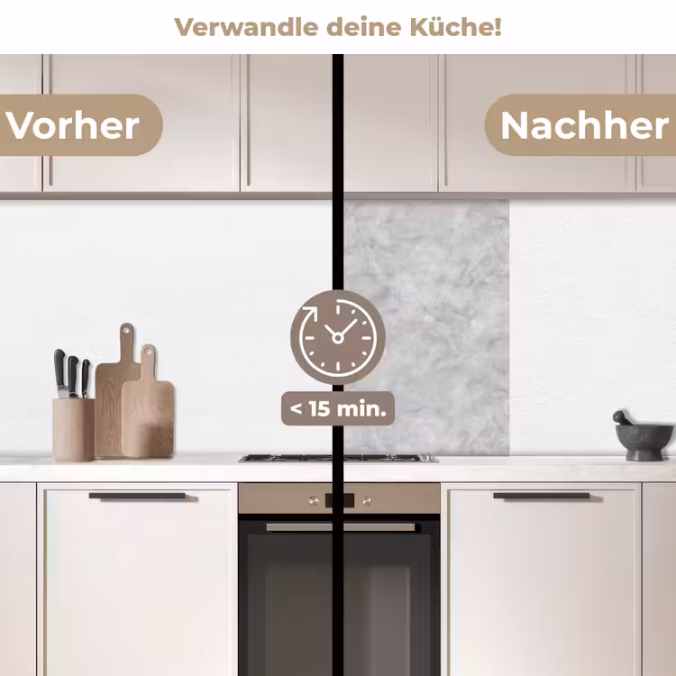Küchenrückwand - Grau - Marmor - Matt — 2