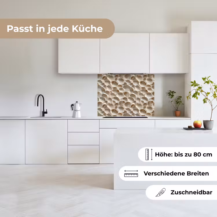 Küchenrückwand - Muscheln - Fächerform - Weiß — 6