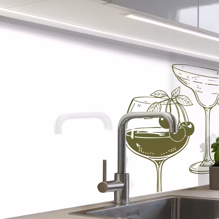Küchenrückwand - Gläser - Cocktails - Grün — 1
