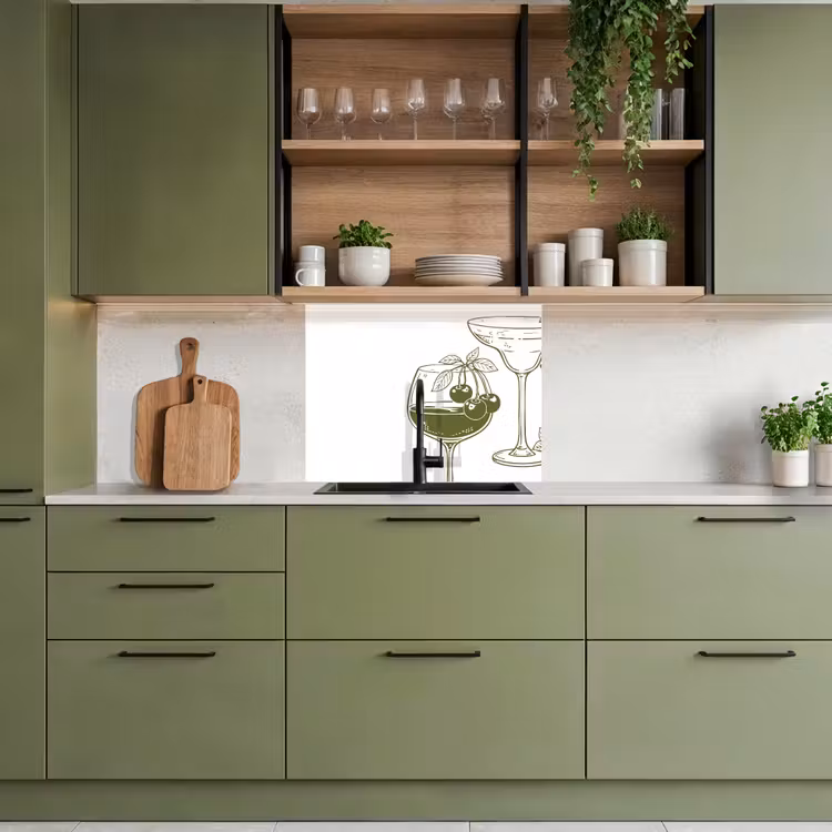 Küchenrückwand - Gläser - Cocktails - Grün — 7