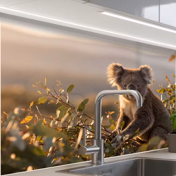 Küchen rückwand - Koala - Blätter - Morgenlicht — 1