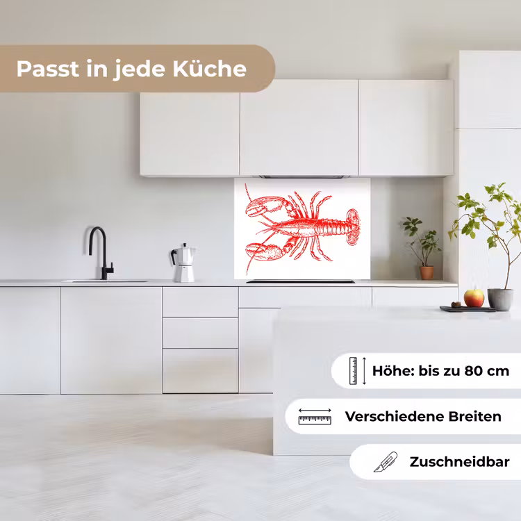 Küchenrückwand - Krebs - Rot - Weiß — 6