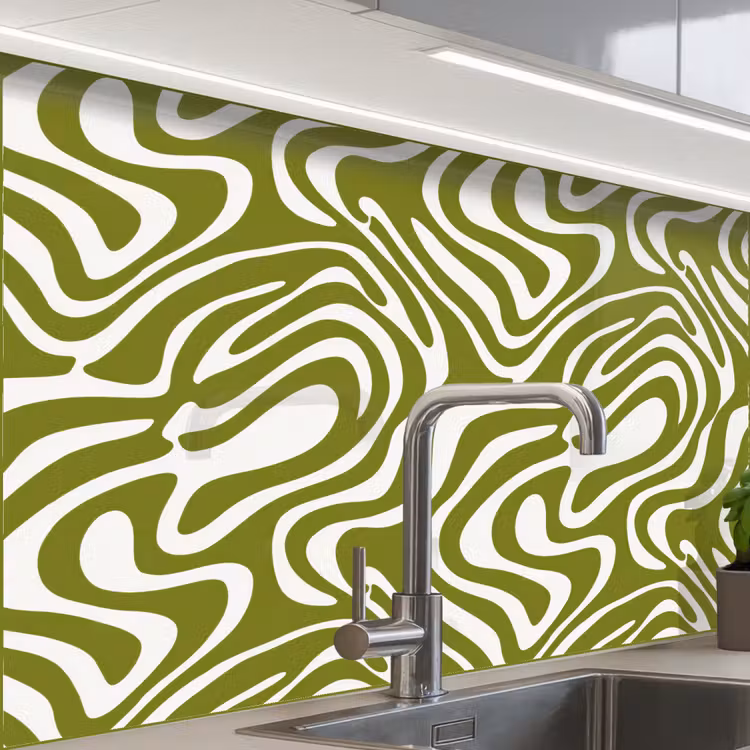 Küchenrückwand - Linienmuster - Grün - Bio — 1