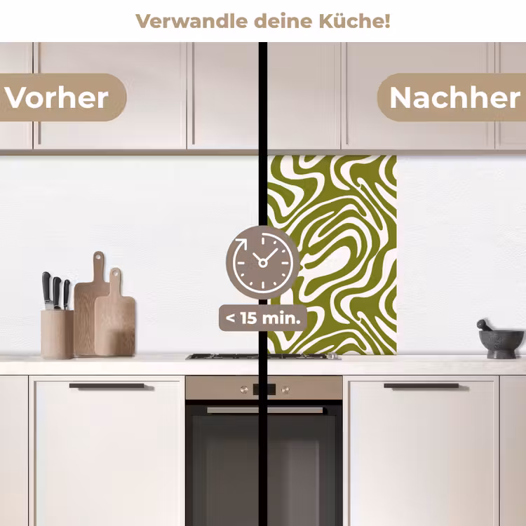 Küchenrückwand - Linienmuster - Grün - Bio — 2