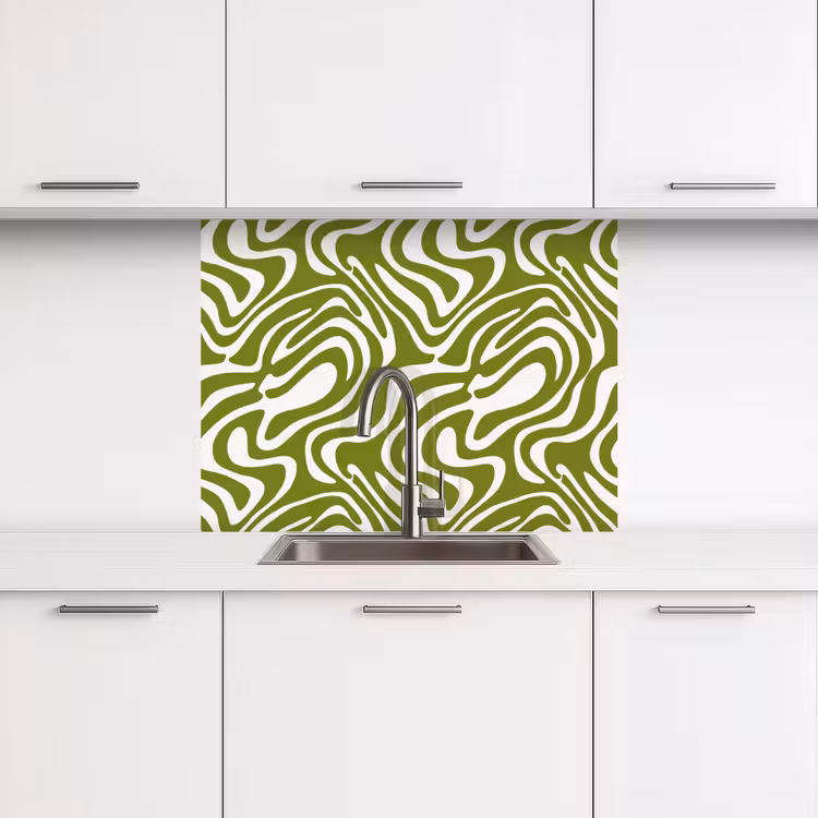 Küchenrückwand - Linienmuster - Grün - Bio — 3