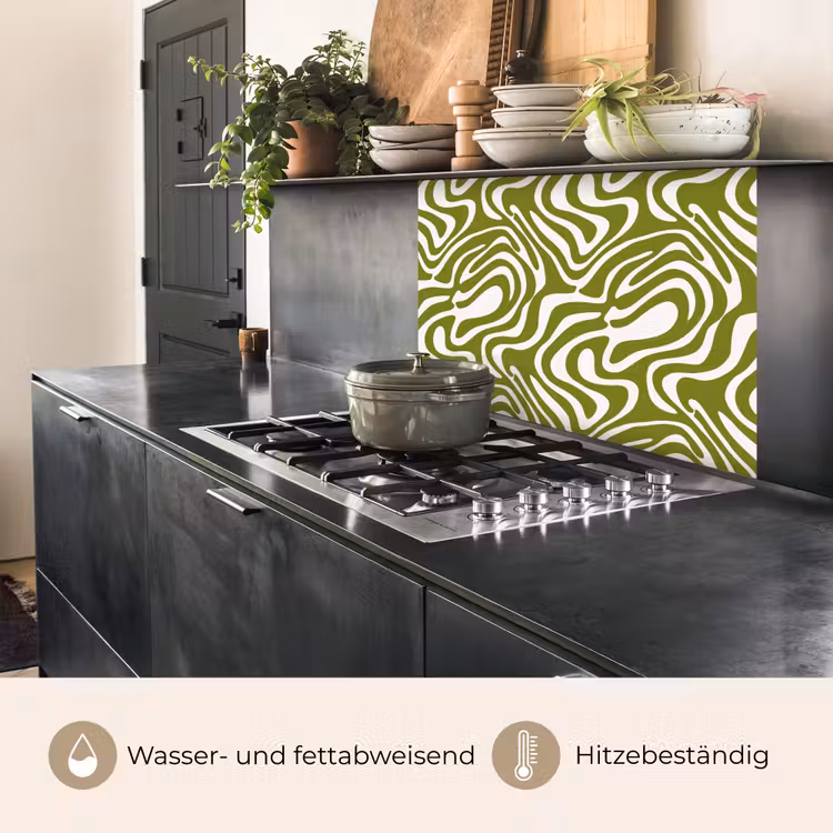 Küchenrückwand - Linienmuster - Grün - Bio — 4