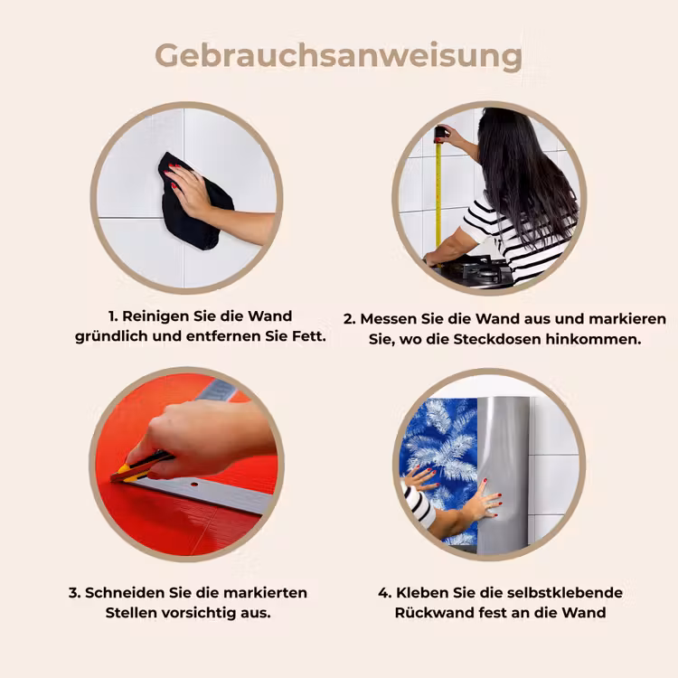 Küchenrückwand - Palmenblatt - Muster - Blau — 8