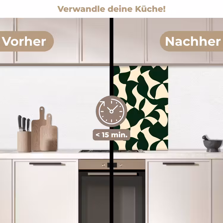 Küchenrückwand - Grün - Bio-Oberflächen - Creme — 2