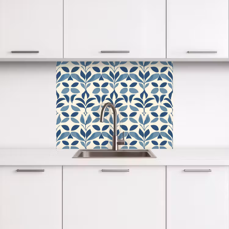 Küchenrückwand - Flora - Modern - Blau — 3