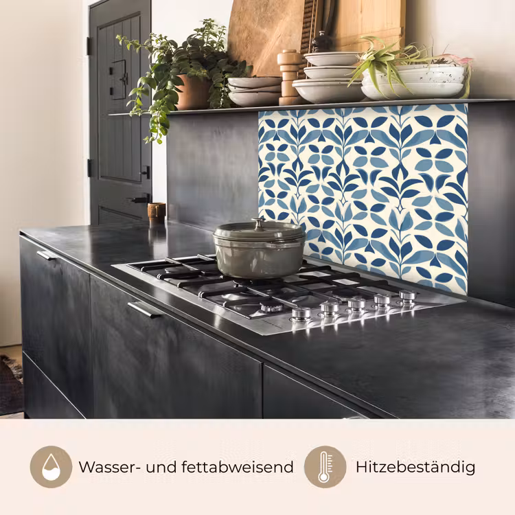 Küchenrückwand - Flora - Modern - Blau — 4