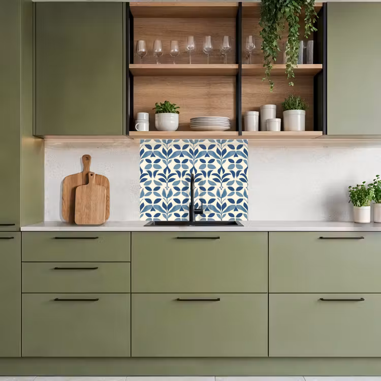 Küchenrückwand - Flora - Modern - Blau — 7