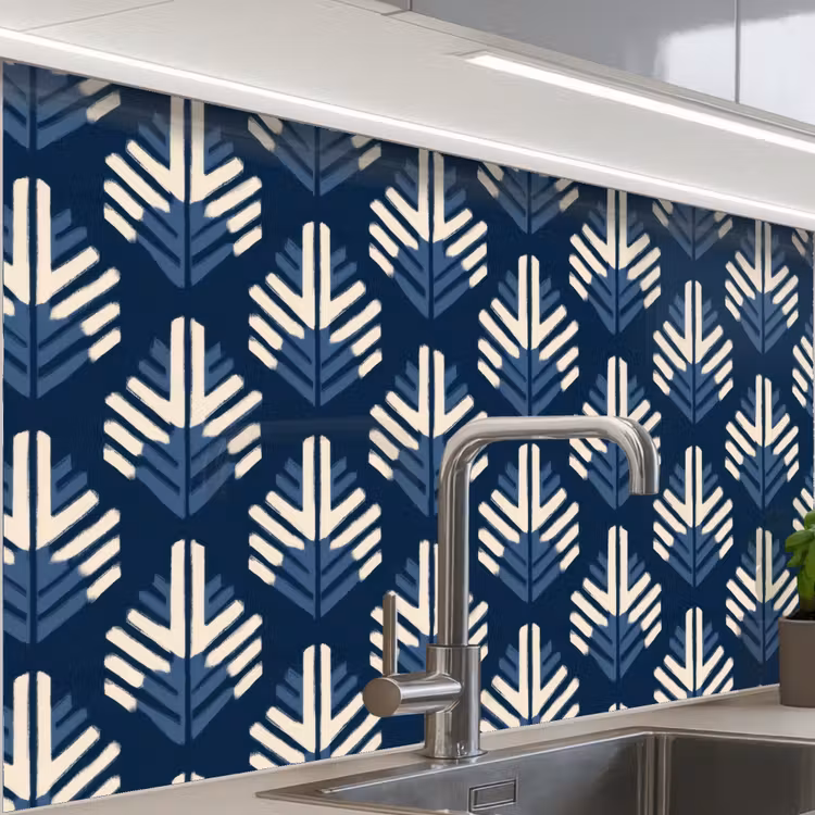 Küchenrückwand - Modern - Gemustert - Blau — 1