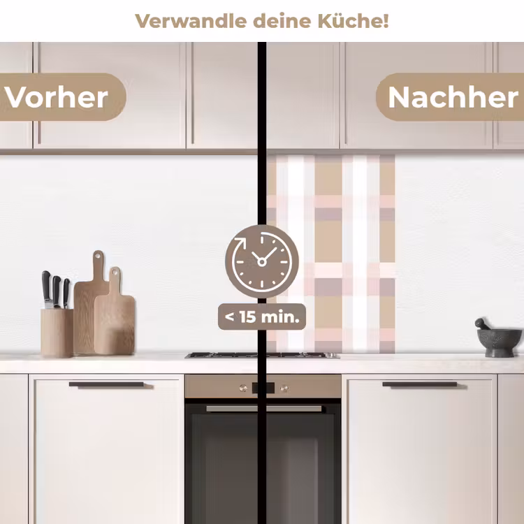 Küchenrückwand - Karomuster - Erdtöne - Minimalistisch — 2