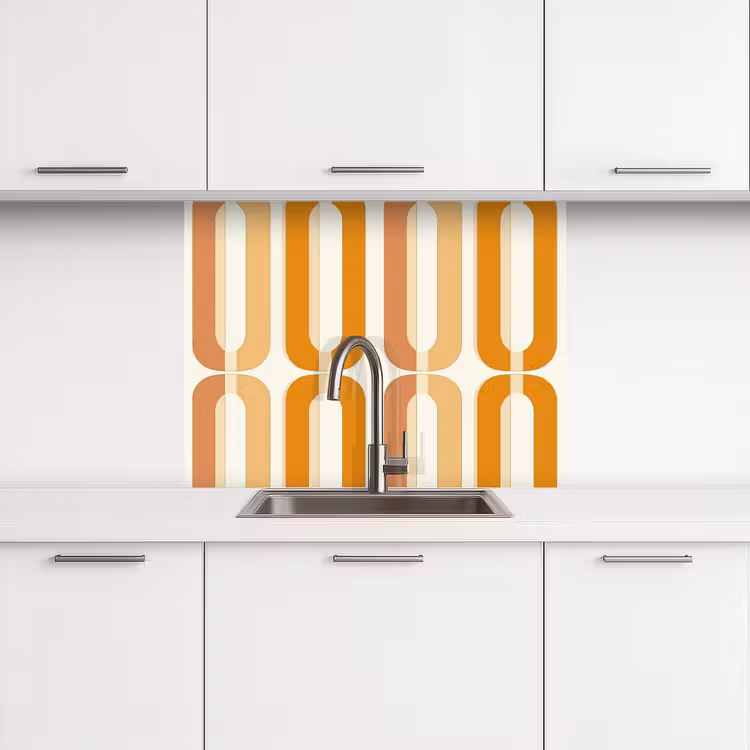 Küchenrückwand - U-förmig - Retro - Orange — 3