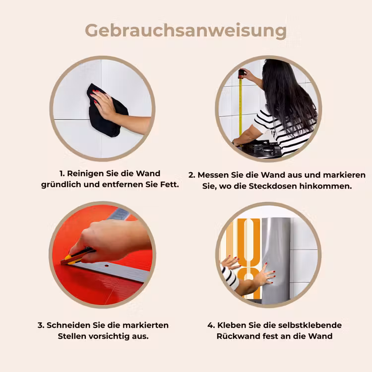 Küchenrückwand - U-förmig - Retro - Orange — 8