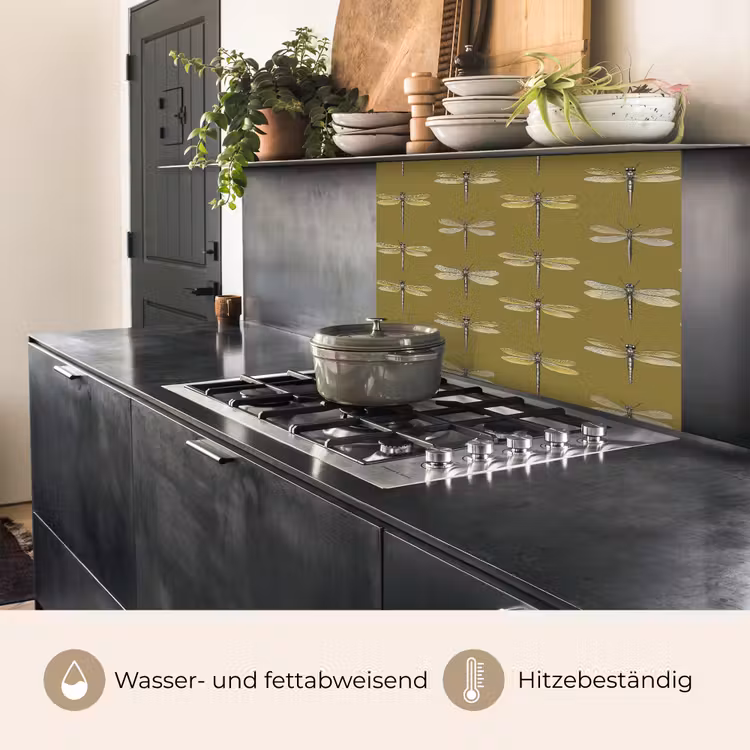 Küchenrückwand - Libellen - Muster - Grün — 4