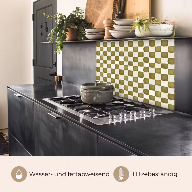 Küchenrückwand - Schach - Muster - Grün — 4