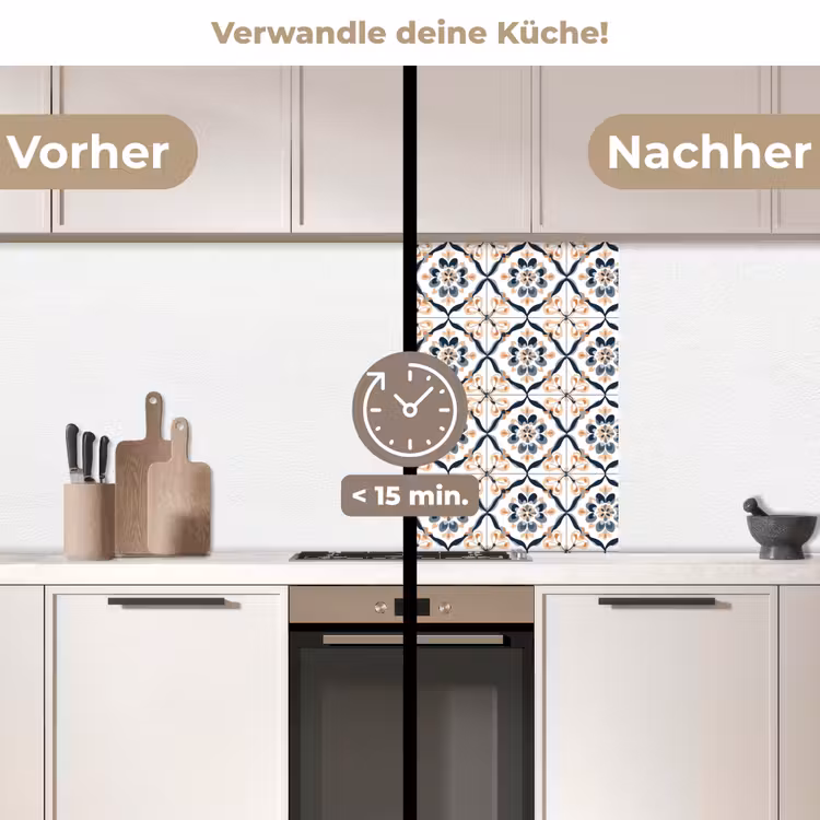 Küchenrückwand - Blattform - Muster - Farbenfroh — 2