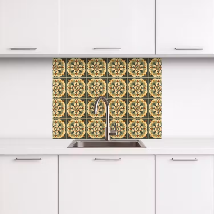 Küchenrückwand - Ornament - Muster - Grün — 3