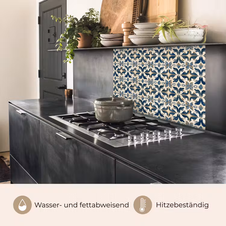 Küchenrückwand - Fliese - Muster - Blau - Beige — 4