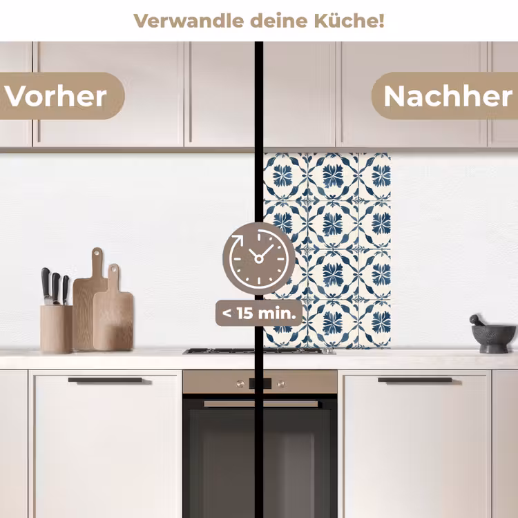 Küchenrückwand - Grafik - Kachel - Blau — 2