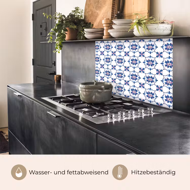 Küchenrückwand - Modern - Muster - Blau - Rosa — 4
