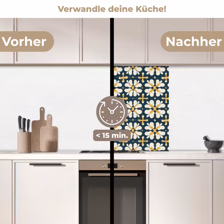 Küchenrückwand - Motiv - Fliese - Ockergelb — 2